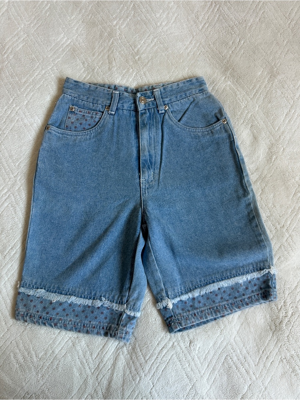 Bugle boy Denim shorts w/ cute polka dots